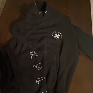 black and white xplr hoodie